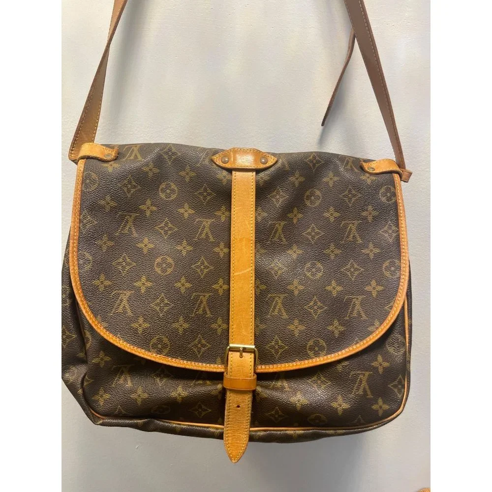 Authentic Louis‎ Vuitton Monogram Saumur 35 Shoulder Cross Bag M42254 LV 4581H